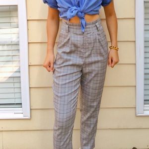 Forever 21 gingham straight leg pants